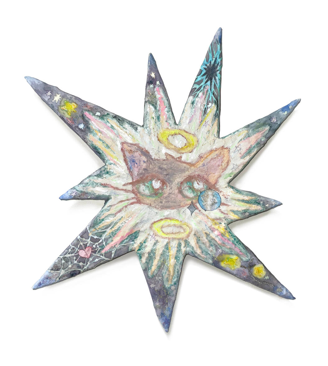 'The whole universe in your eyes'46 x 46cm, Mixed media on Panel, 2023